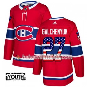 Lasten NHL Montreal Canadiens Pelipaita Alex Galchenyuk 27 Adidas 2017-2018 Punainen USA Flag Fashion Authentic